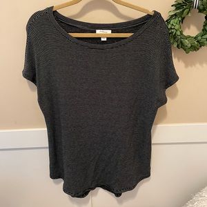 Daily Ritual Black Striped T, Super Soft, Size L